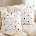 thumbnail image 3 of Euaioeiu Valentine's Day Pillow Covers for Couch, Romantic Home Decor Throw Pillow Cases, 18x18 Inches, Floral Heart Design, Canvas Fabric, Cushion Cover for Sofa Bed Living Room Anniversary Gift, 3 of 6