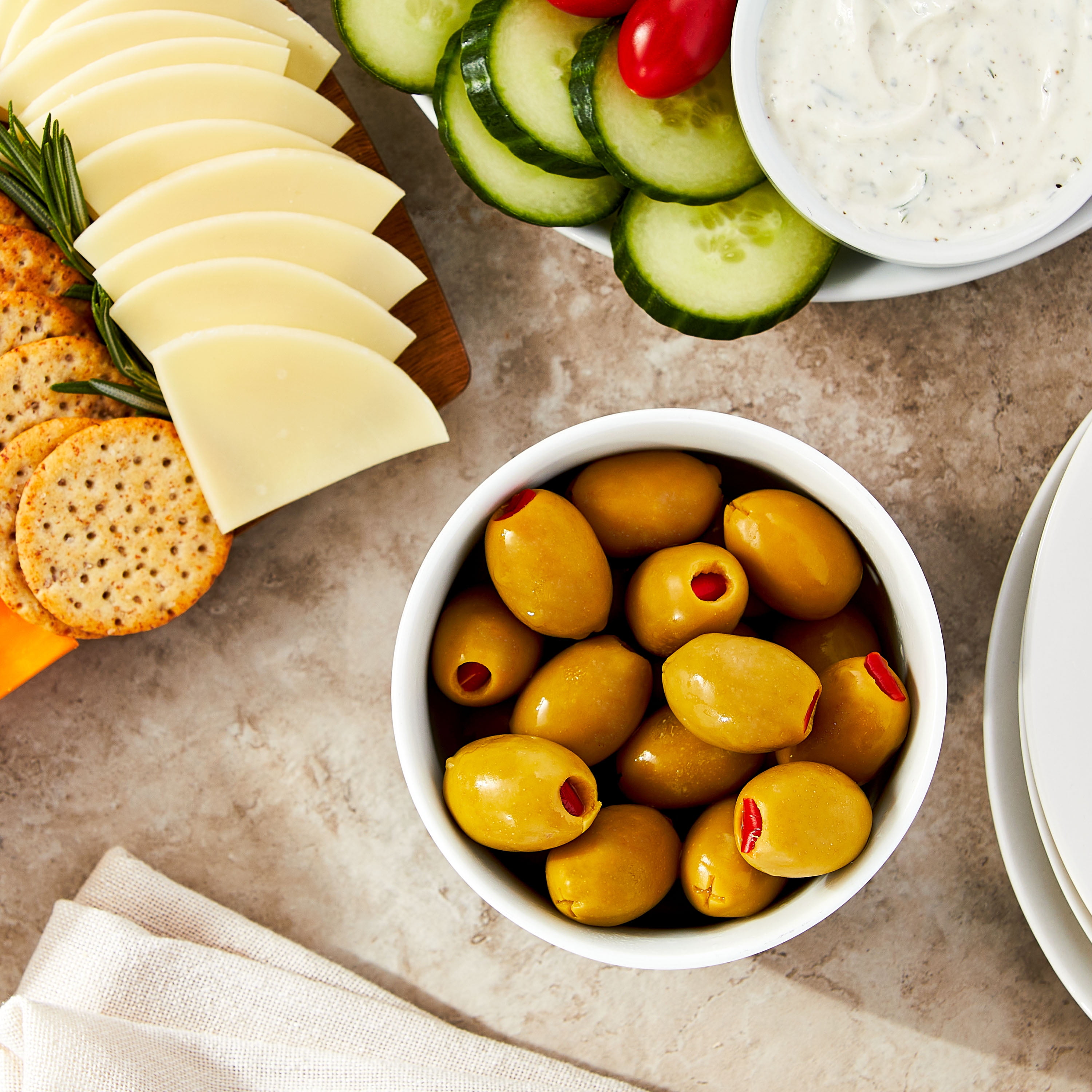 Great Value Stuffed Pimento Jumbo Queen Olives, 7 oz Jar