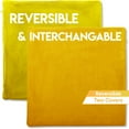 thumbnail image 2 of 18" x 18" Cover Only Throw Pillowcase Reversible - Gold Rush: 2 PCS / 4 Sided. Luxurious, Microsuede/Microplush Fabric - Softest / High Thread Count - Washable - Outstanding Beauty & Comfy, 2 of 9