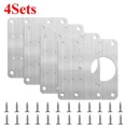 thumbnail image 1 of 2/10Sets Hinge Repair Plate Kitchen Cabinet Door Hinges Mounting Plate with Screw Flat Fixing Brackets Furniture Hardware Tools, 1 of 5