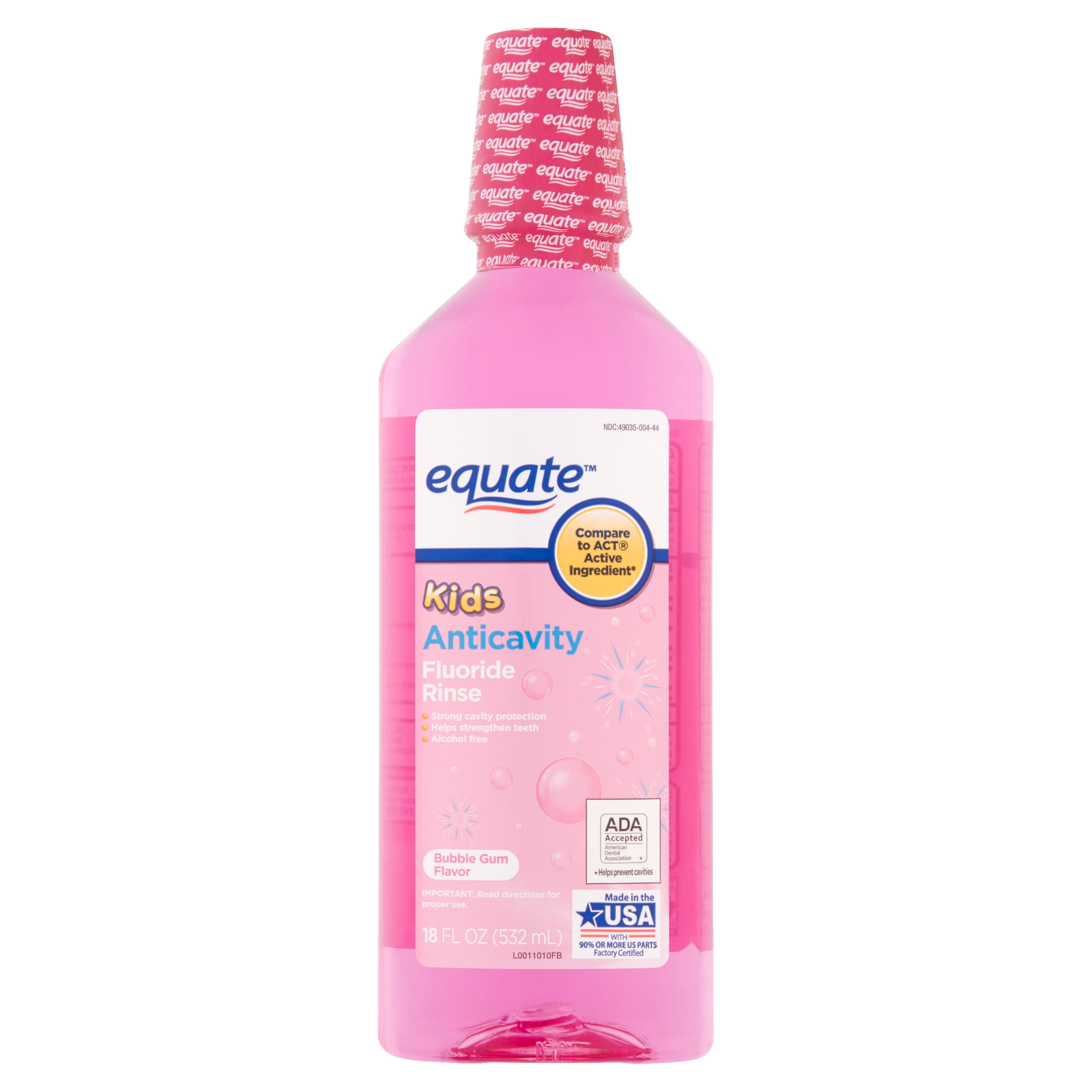 Equate Kids Bubble Gum Flavor Anticavity Fluoride Rinse, 18 fl oz