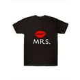 thumbnail image 2 of Couple Front Print T-shirt Mr & Mrs Graphic Tee Summer Casual Tee Top for Boyfriend Girlfriend Tee For Adult, Men, Women, Teen, Teenager, Adolescent, Youth., 2 of 6
