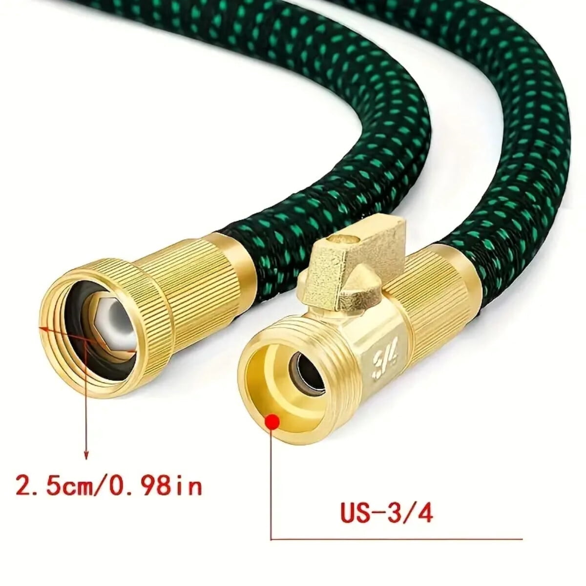 Expandable Water Garden Hose 50ft Upgraded Leakproof Lightweight No-Kink Garden Hose Flexible Expanding Water Hose(Black Green)