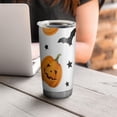 thumbnail image 4 of 20oz Tumblers Halloween Pumpkins Bats and Stars Stainless Steel Vacuum Insulated Double Wall Travel Tumbler Cups Mug with Lid and Straw,Cleaning Brush for Cold & Hot Drinks, 4 of 7