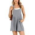 thumbnail image 2 of Women's Short Overalls Summer Casual Adjustable Strap Loose Linen Short Bib Overalls Jumpsuit Rompers, 2 of 6