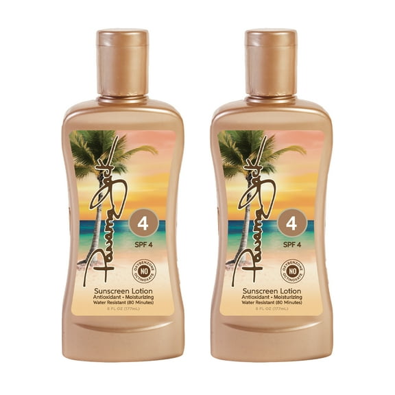 Panama Jack Sunscreen Tanning Lotion - SPF 4, PABA, Paraben, Gluten & Cruelty Free, Antioxidant Moisturizing Formula, Water Resistant (80 Minutes), 6 FL OZ (Pack of 2)