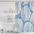 thumbnail image 6 of Blue Scallop Coastal Shower Curtains for Bathroom, Waterproof Fabric Bath Curtains Decor, Bath Tub Curtain Summer Beach Nautical Decorative Shower Curtain Sets with 12 Hooks, 72x72 Inch, 6 of 7