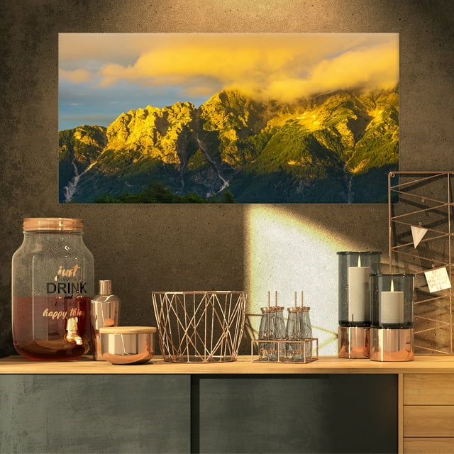 Highrise Green Mountains - Landscape Photo Canvas Art Print