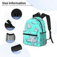 thumbnail image 3 of Yield Seashell And Starfish Print Backpack for Women Men, Lightweight Casual Travel Daypack, Classic Basic College Backpack, Middle School Bag, 3 of 5