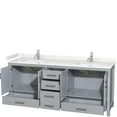 thumbnail image 2 of Wyndham Collection Sheffield 80" No Mirror Wood Double Bathroom Vanity in Gray, 2 of 3