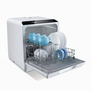 Hermitlux Portable Dishwashers Countertops, 5 Washing Programs Mini Dishwasher with 5-Liter Water Tank, HMX-DW04