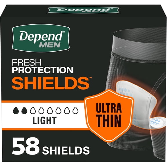 Depend Incontinence Shields for Men - Pack of 58