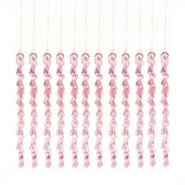 Lilixerw 12 PCS Acrylic Christmas Icicle Ornaments,Transparent Ice Crystal Pendants,Shattered Ice Christmas Tree Decor with Hanging Loops for Windows Doors,Pink