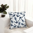 thumbnail image 6 of Yiaed Navy Blue Anchors Print Pillow Covers Super Soft Decorative Square Throw Pillow Covers Case Cushion Covers for Sofa Couch Bedroom Car Decor（No pillow core）-22"x22", 6 of 7