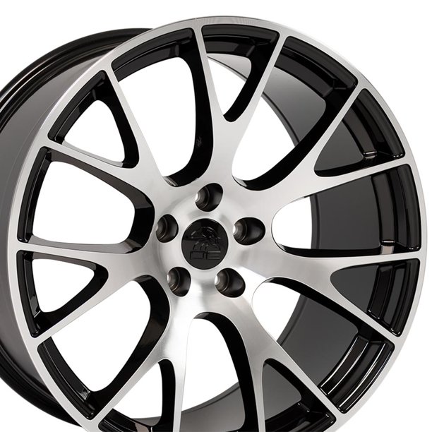 Replica Wheels Fit Dodge Charger Challenger Dg15 Black Machined Staggered Set Walmart Com Walmart Com