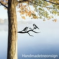 thumbnail image 3 of Handmadetneonsign Chickadee On Branch Metal Tree Stake, Chickadee Garden Tree Stake, Bird Metal Tree 68469, 3 of 5