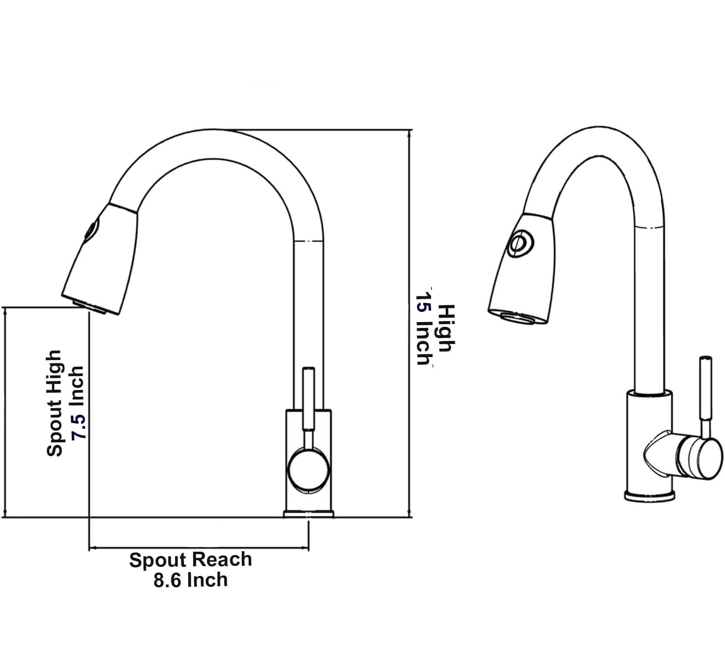TekDeals Commercial Kitchen Sink Faucet Pull Out Sprayer Mixer Tap Brushed Nickel Single Handle