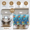 thumbnail image 5 of Ocean Marine Window Privacy Film Life Fish Coral Seagrass Underwater Coastal Decorative Glass Window Film UV Blocking Static Cling Non-Adhesive Sticker Covering for Home Door 17.7 x 78.7 inches, 5 of 7
