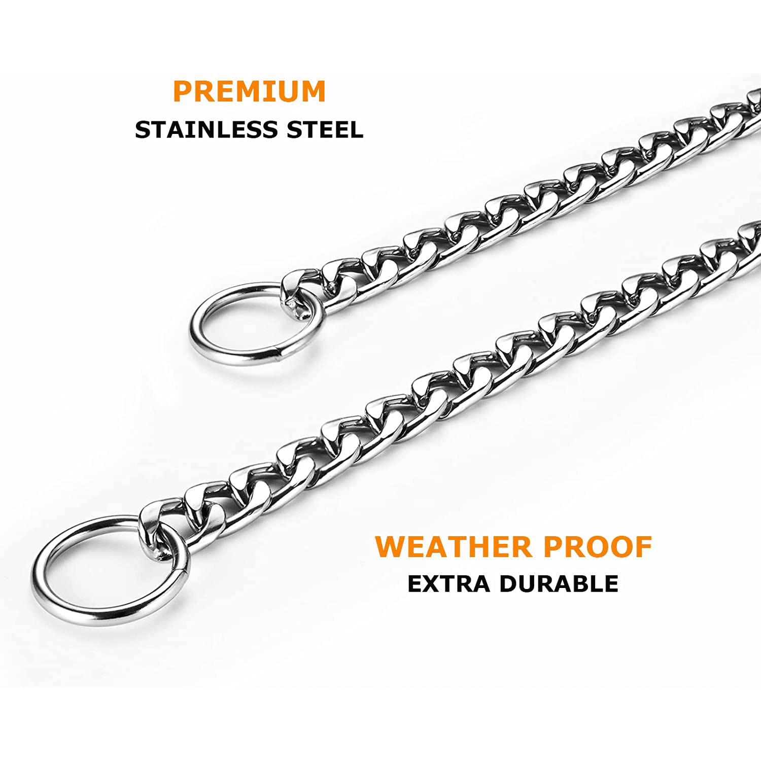 Pefilos 21" Chain Dog Training Choke Collar for Small Medium Dogs, 304 Stainless Steel, 3.5 mm, Adjustbale from 18" to 22", Silver Pefilos 21" Chain Dog Training Choke Collar for Small Medium Dogs, 304 Stainless Steel, 3.5 mm, Adjustbale from 18" to 22", Silver