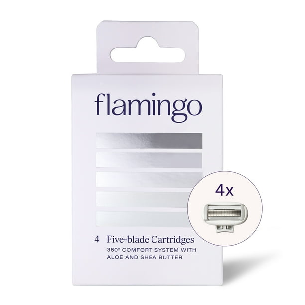 Flamingo Women's 5Blade Razor Blade Refills, 4 Count