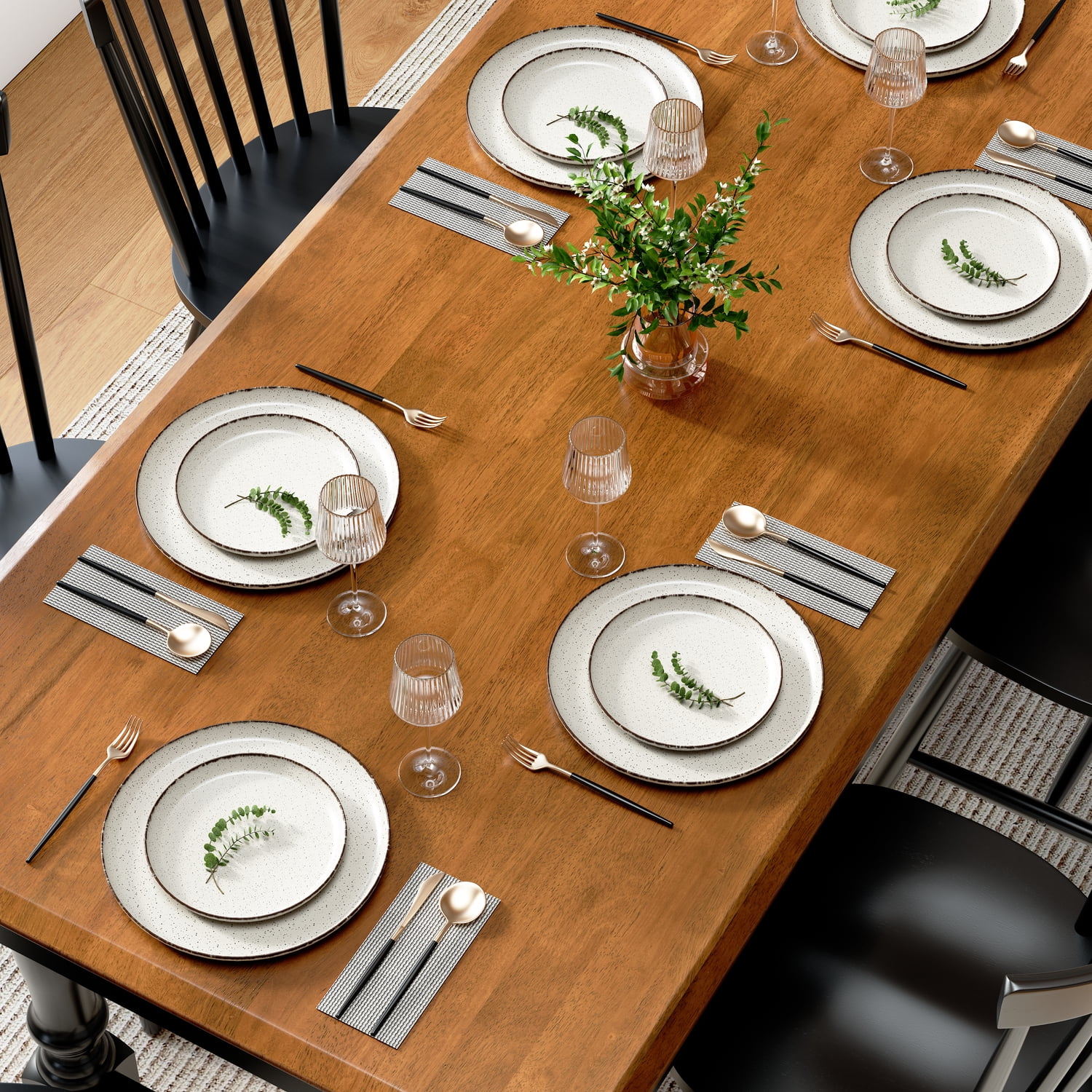 Bush Furniture Sterling 67W Squire Trestle Dining Table in Burnished Medium Brown and Black