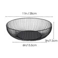 thumbnail image 2 of Fruit Bowl Black Matt, 28x8cm Large Fruit Basket Black Metal Round Modern Shallow Fruit Basket Made Of Iron, 2 of 5
