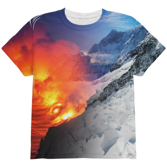 Extreme Nature Adventures Fire And Ice All Over Youth T Shirt Multi YLG