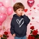 thumbnail image 4 of Sudadera con capucha y estampado de corazón de San Valentín, sudadera de manga larga para niños y niñas, chaqueta para niñas de talla mediana y grande., 4 of 7