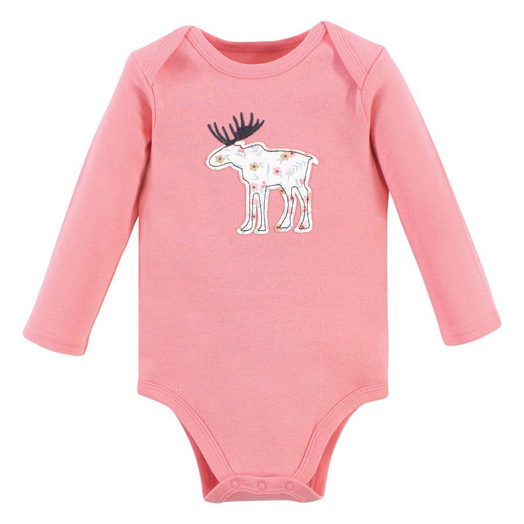 Hudson Baby Cotton Long-Sleeve Bodysuits, 3-Pack, Newborn- 24 Months