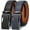 Black+blue, variant on Mens Belt 2 Pack, Leather Ratchet Belt for Men Dress Belt with Adjustable Buckle, Trim to Fit