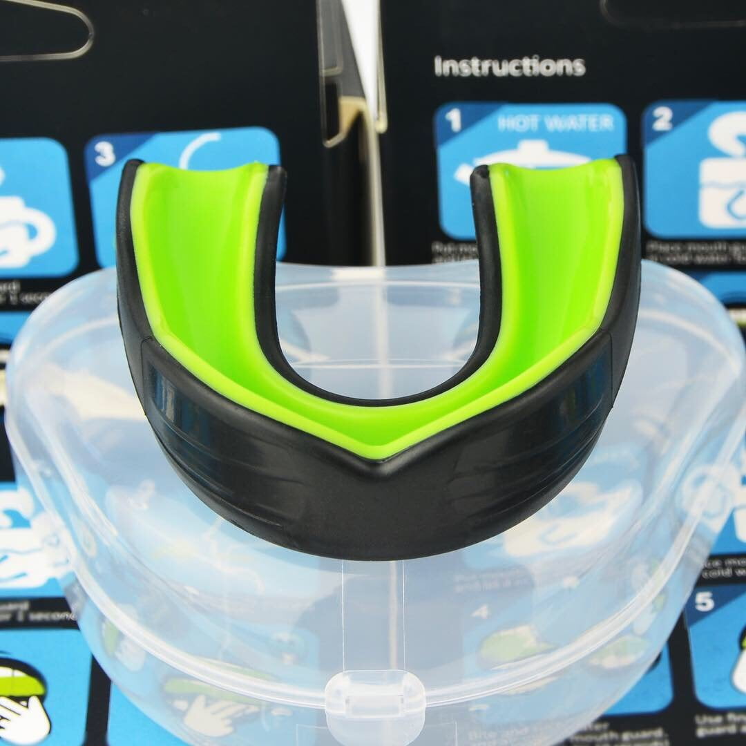 Youth Mouthguard (Black/Green) Oral Mart Premium Sports Mouth Guard