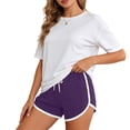 thumbnail image 4 of RYDCOT 3 Pack Womens Pajama Shorts Summer Casual Lounge Sleep Short Soft Comfy Pajama Bottoms with Pocket Purple, 4 of 7