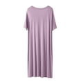 thumbnail image 4 of Kaemgyyd Sleepshirts for Women Soft Comfy V Neck Short Sleeve Nightgowns Casual Loose Solid Color Sleepwear Fall Fashion Clothing, 4 of 6