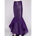 thumbnail image 6 of TSSOE Women's Mermaid Skirt Tail Costume Shiny Princess Cosplay Halloween Party Maxi Fancy Dress Purple XL, 6 of 7