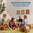 thumbnail image 3 of ECR4Kids SoftZone Tree Log Nature-Inspired Quad Bench, 12in, Flexible Seating, Chocolate, 3 of 9
