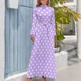thumbnail image 4 of Vestido largo con estampado de lunares en violeta claro y blanco Vestidos de mujer Vestidos casuales, 4 of 5
