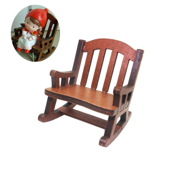 GOOHOCHY  Dollhouse Furniture Miniature Chair for Crafts Model Rocking Retro