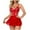 Red, variant on Deals under 10.00 Lindreshi Lingerie Sets for Women Sexy Women Solid Sexy Waist Retraction Suspended Lace Dress With Underwear