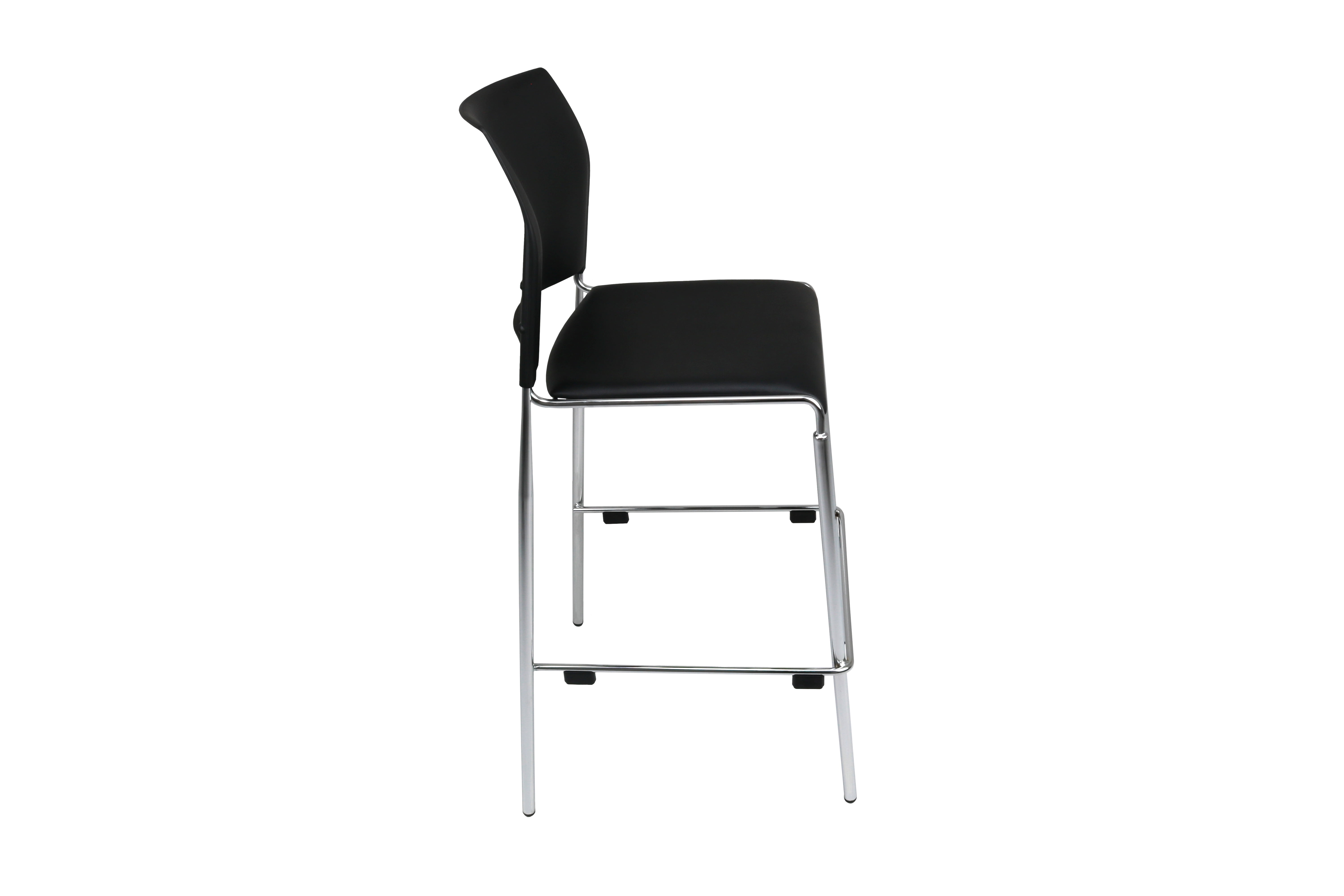 Hampden Furnishings Jody Collection 30-Inch Bar Height Vinyl Padded Stack Stools, Black, 4-Pack