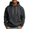 thumbnail image 2 of QHRMKOG Mens Hoodies Pullover Fashion Color Block Hooded Sweatshirrt Relaxed Fit Long Sleeve Drawstring Hoodie Fall Warm Tops with Pockets Gray 2XL, 2 of 5