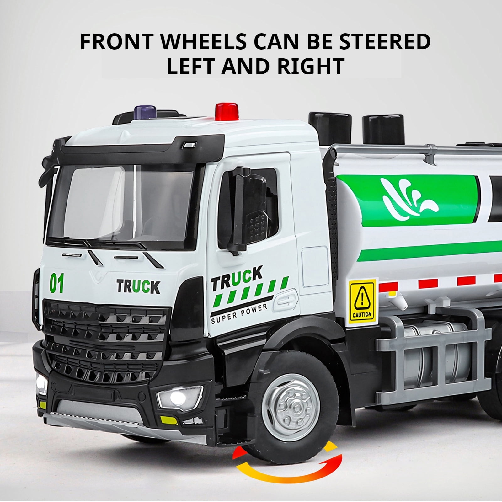 Anmyjuly Large Urban Sanitation Vehicle Alloy Diecast Truck Model City Sprinkler Truck Toys Multifunctional Children's Toys Gift for Kids
