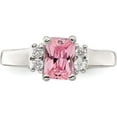 thumbnail image 6 of Sterling Silver Pink & White Cz Ring (Size 6) Made In Thailand qr4381-6, 6 of 6