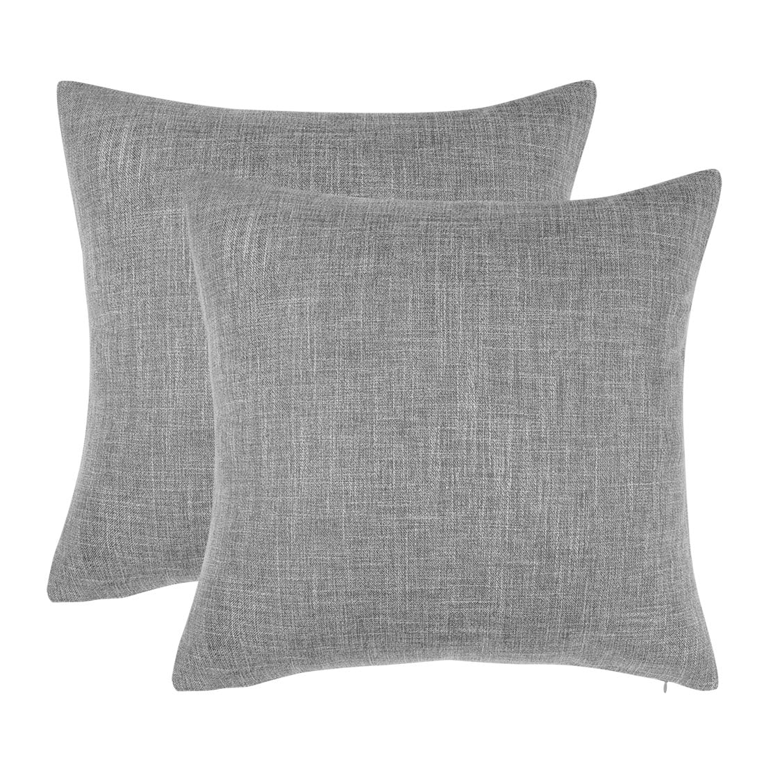 Unique Bargains 2 Pack Cotton Linen Throw Pillow Covers 18" x 18" Gray