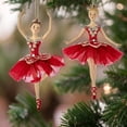 thumbnail image 2 of Set of 2 Regal Red BALLERINA Christmas Ornaments, by Kurt Adler, 2 of 4