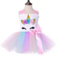 thumbnail image 5 of Vestido de tul con tutú de princesa unicornio para niñas, vestidos de tul para fiesta de cumpleaños de niñas pequeñas, disfraces de Halloween para niños pequeños, 5 of 5