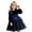 A-Navy Blue, variant on Kuleyang Toddler Girls Dresses Tutu Long Sleeve Velvet Tulle Spring Princess Star Sequin Ruffle Holiday Party Birthday Dresses Green 3T(90)