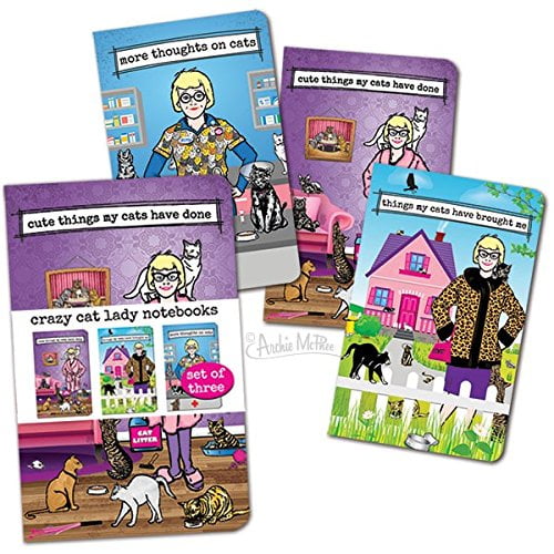Crazy Cat Lady Notebooks Each 48 Page Notebook Is 5 1 2 X 3 1 2 By Archie Mcphee Walmart Com Walmart Com