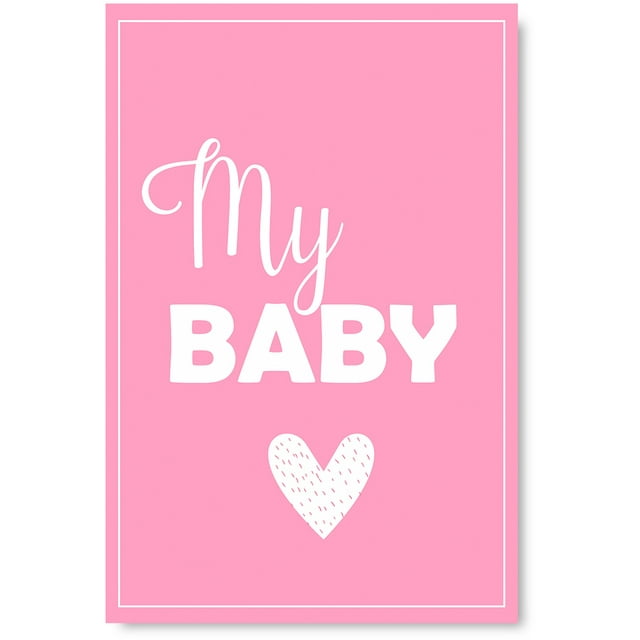 Awkward Styles My Baby Poster Wall Art Kids Room Wall Decor Pink Poster Baby Room Decor Gifts for Kids Baby Girl's Room Printed Art Picture Mother Quotes Decor Girls Play Room Wall Decor Pink Poster