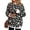 Black, variant on Women's Daisy Floral Print Crew Neck Sweatshirt, Long Sleeve Pullover with Contrast Trim and Side Slits