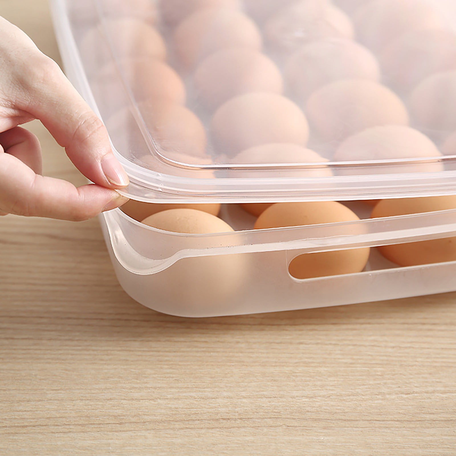 UYUH Deviled Egg Containers with Lid, Stackable Plastic Egg Holder for 24 Eggs, Clear Egg Storage for Fridge to Keep Fresh, for Easter and Thanksgiving Parties